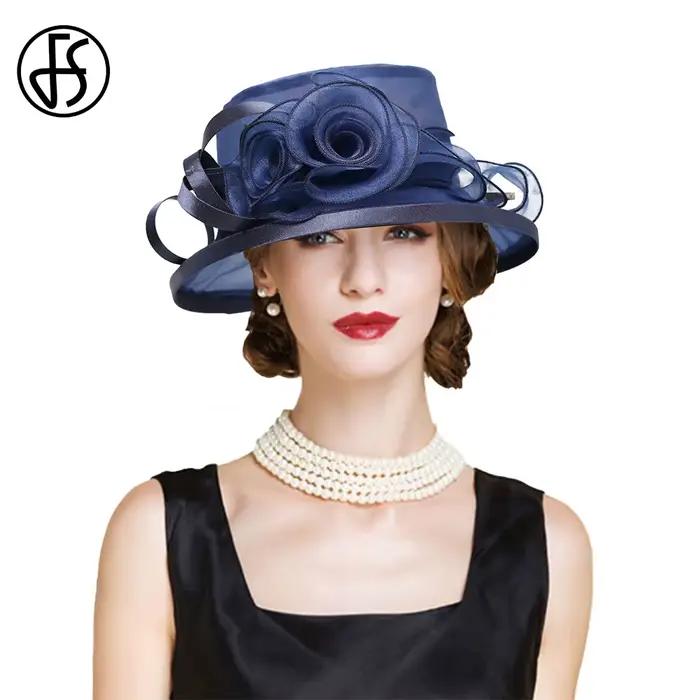 Chapeaux pare-soleil à dessus plat pour femmes, élastique 2024, fleur élégante, patients de mariage,