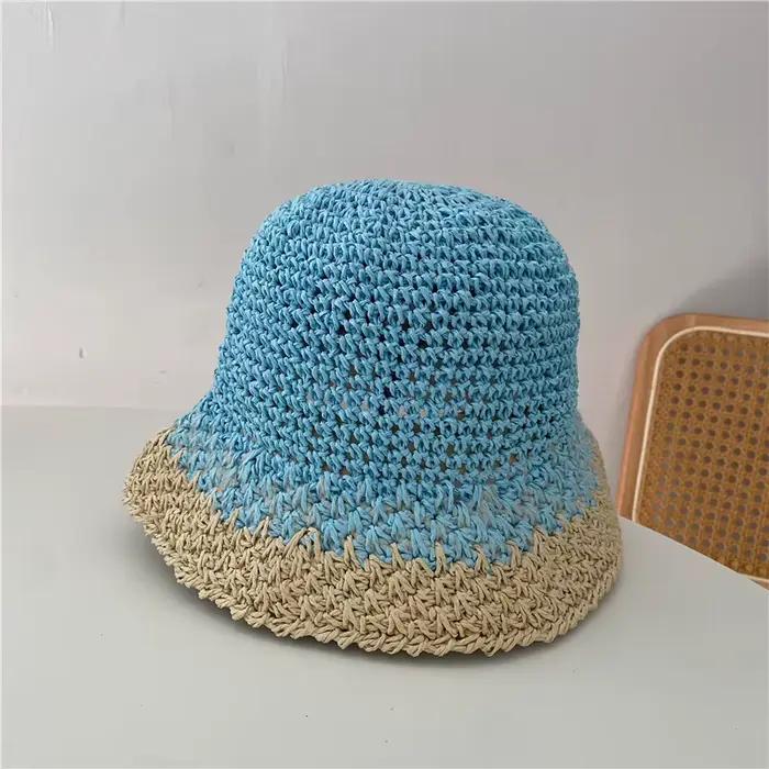 Chapeaux de paille colorés pour femmes, printemps et été, bord de mer, vacances, voyage, photo, casq