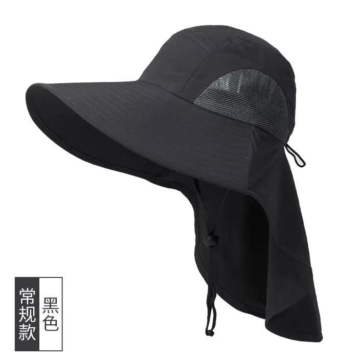 Chapeau de protection UV à large bord avec protège-nuque pour hommes et femmes, réglable, idéal pour