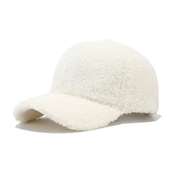 Casquette de baseball chaude en peluche Teddy, chapeau polyvalent à la mode en bec de canard