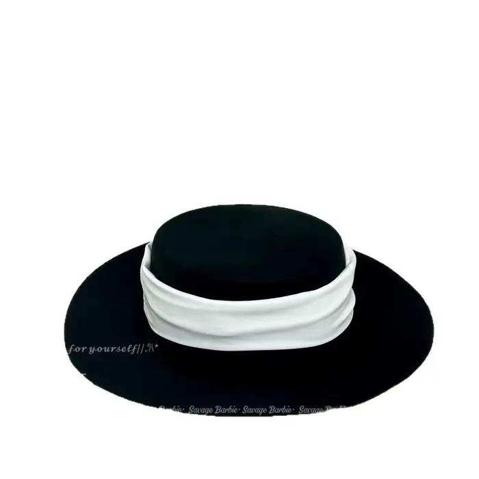 Chapeaux pour femmes à couverture plate en laine, chapeaux de haute qualité pour toutes les saisons,