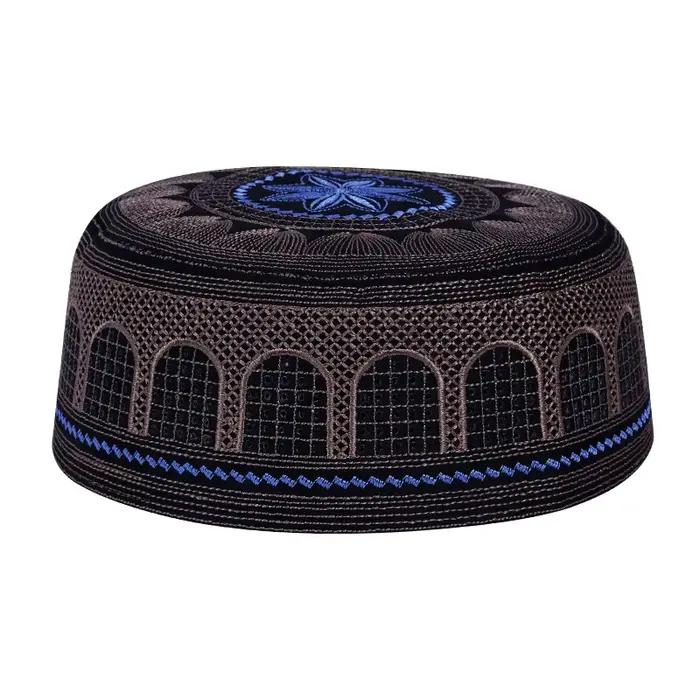 Nouveau Chapeau de Prière Musulman pour Hommes, en Coton Brodé, Style Loisir, Chapeau Islamique d'Ar