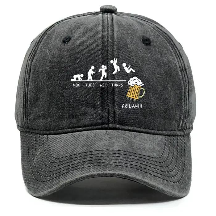 Casquette de Baseball imprimée bière du vendredi, casquette de soleil à rabat, chapeau plat d'été, a