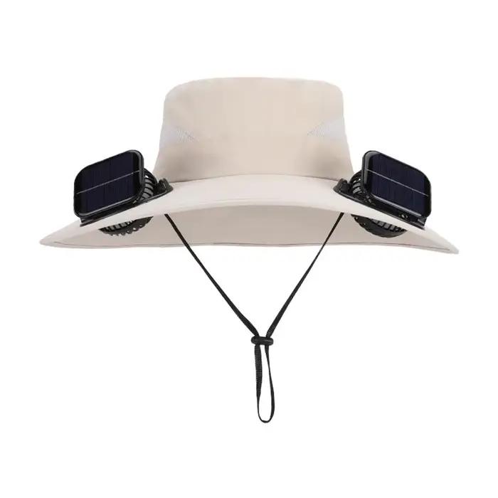Chapeau solaire anti-UV créatif avec ventilateur ​ ​ Rechargeable ​ ​   Chapeau de pêcheur à chargem