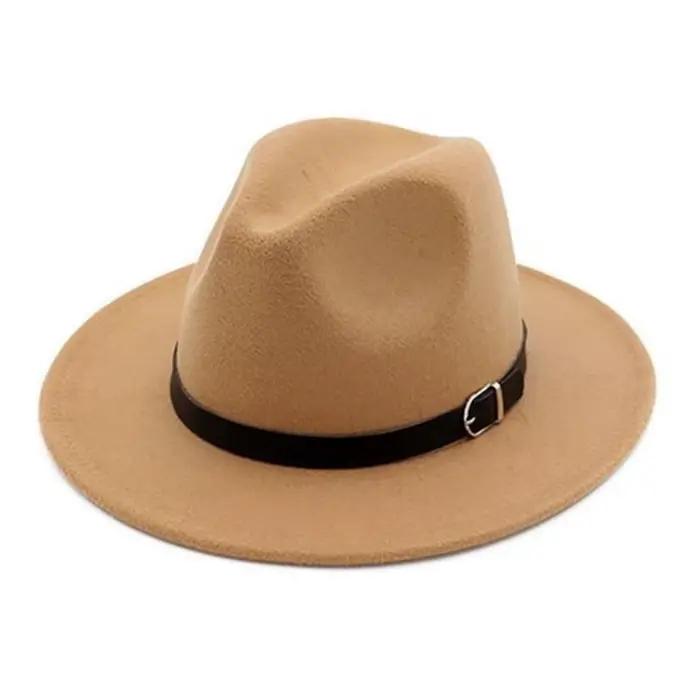 Chapeau Fedora britannique classique à large bord, pour occasions formelles, couleur unie, chapeaux 