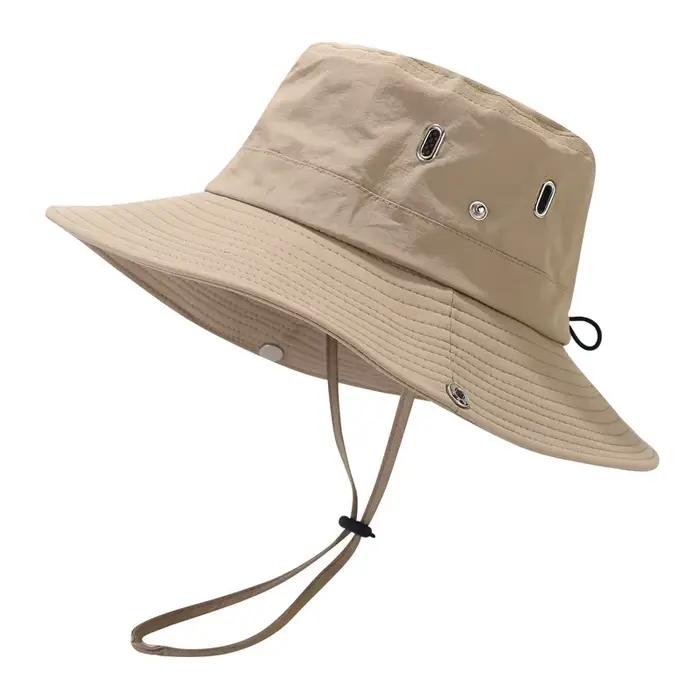 Nouveau chapeau de soleil à large bord pour hommes-chapeau seau Safari de Protection UV imperméable 
