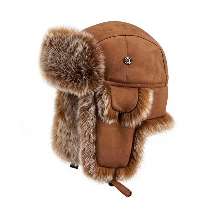 Chapeaux de bombardier chauds à la mode, coupe-vent, Imitation fausse fourrure, chapeau de trappeur 