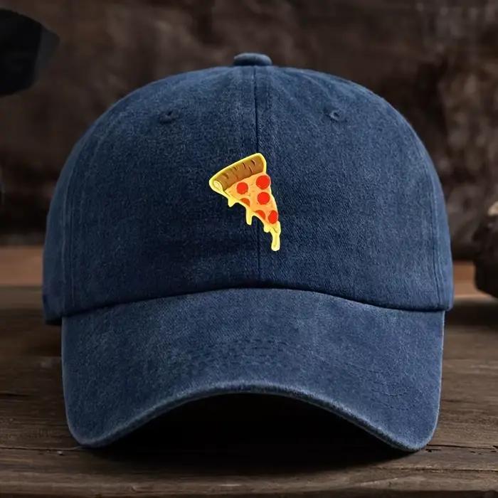 Casquette de baseball imprimée en tranche de pizza dorée amusante pour hommes et femmes, tenue de fê