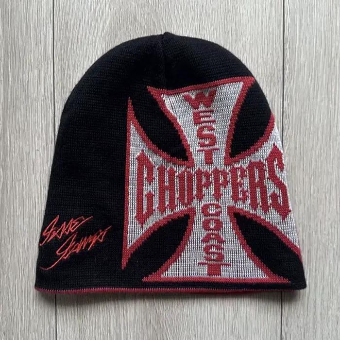 Nouveau bonnet tricoté gothique rétro foncé, idéal pour l'automne et l'hiver, style streetwear améri