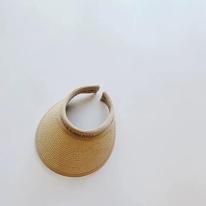 Chapeau de soleil d'été pour bébé garçon et fille, couvre-chef de plage en paille double couche UPF5