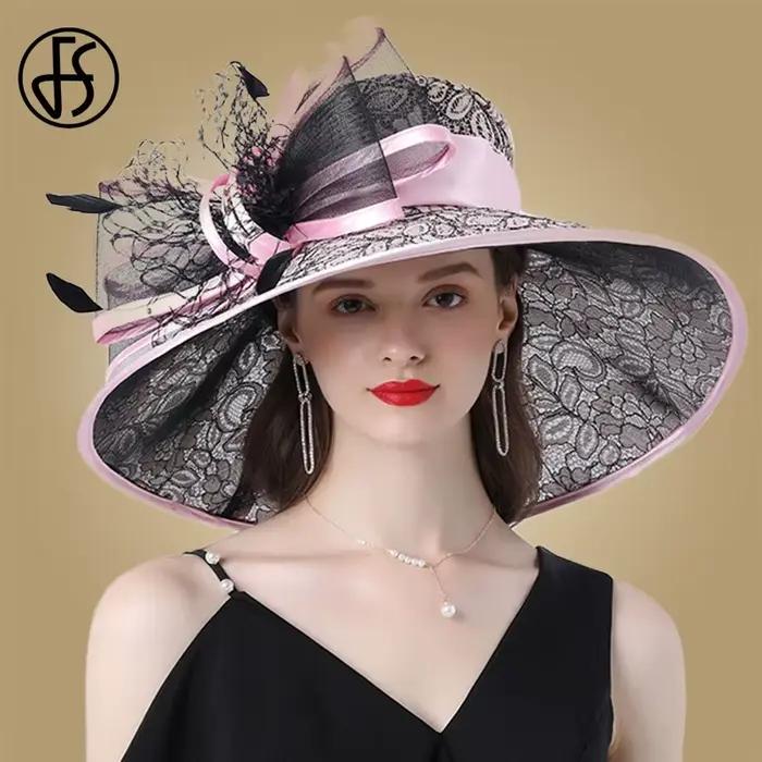 FS Fascinator chapeaux mariage mariée Kentucky Derby chapeaux pour femmes dames église chapeau fleur