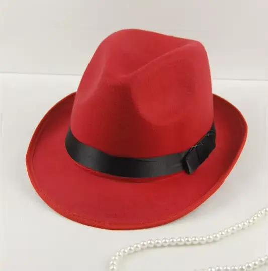 Chapeau en feutre de laine style britannique pour hommes et femmes, grand bord, chaud, pour personne