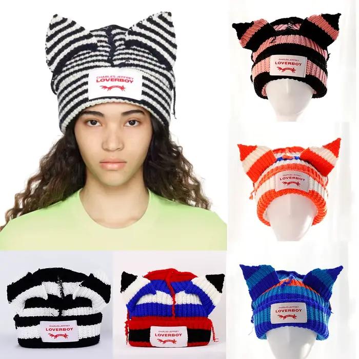 Chapeau à capuche en laine double couche pour garçon, bonnet froid, design de niche, oreille de rena