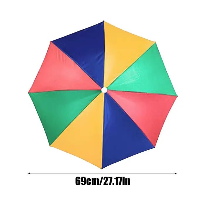 Chapeau parapluie 69 cm imperméable, protection contre la pluie avec bandeau de protection, protecti