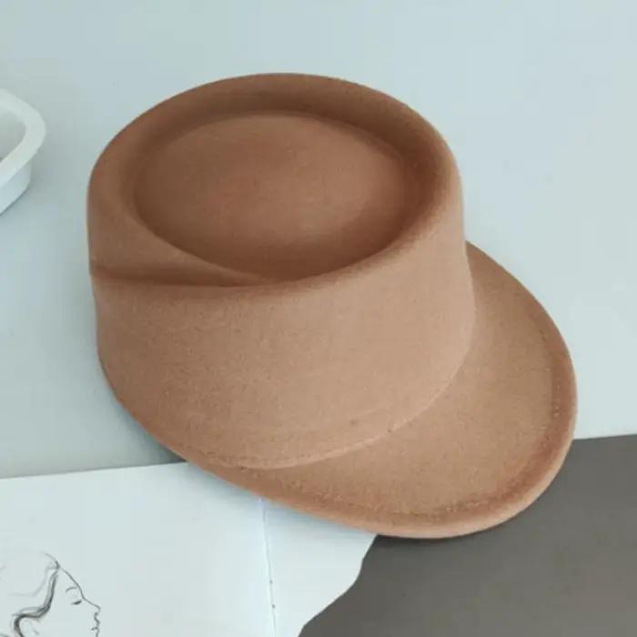 Chapeau haut de forme tendance 100% laine pour femmes, chapeaux Fedora chauds et ajustables, chapeau