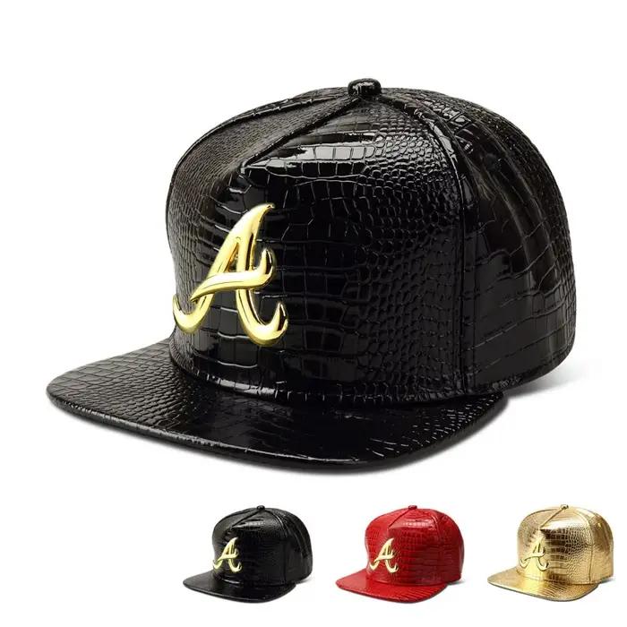 ChimPU-Casquette Hip Hop en Peau de Crocodile pour Homme et Femme, Bonnet de Baseball pio avec Lettr