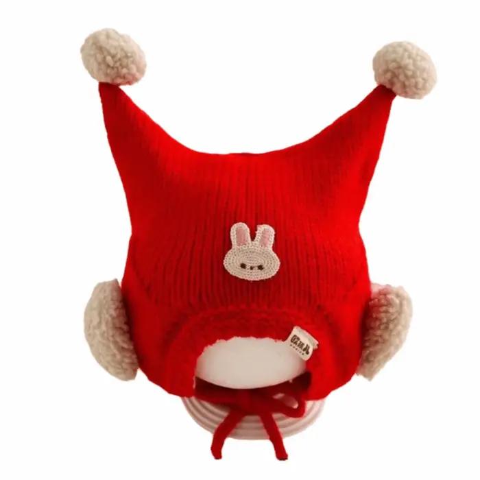 Mignon hiver bébé Crochet chapeau respirant résistant au froid enfant en bas âge tricoté chapeau cou