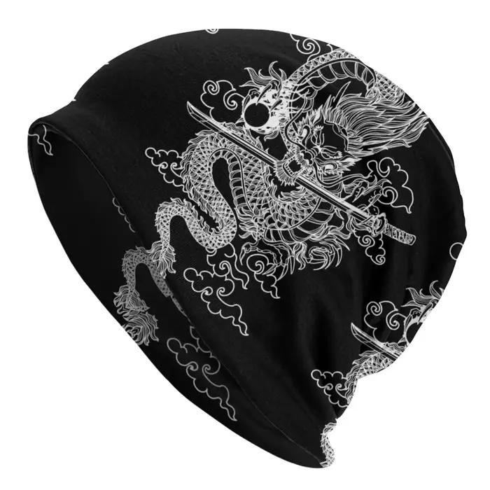 Bonnet Dragon Chinois Personnalisé pour Homme et Femme, Unisexe, Tendance, Japonais, Mythique, Chaud