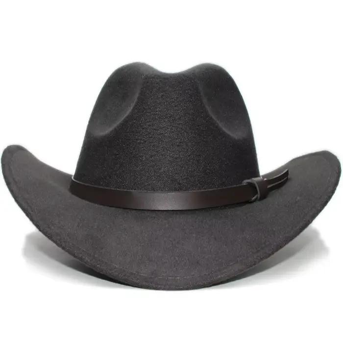 Grande grande taille Vintage femmes hommes Flet large bord Cowboy Western chapeau Cowgirl funéraire 