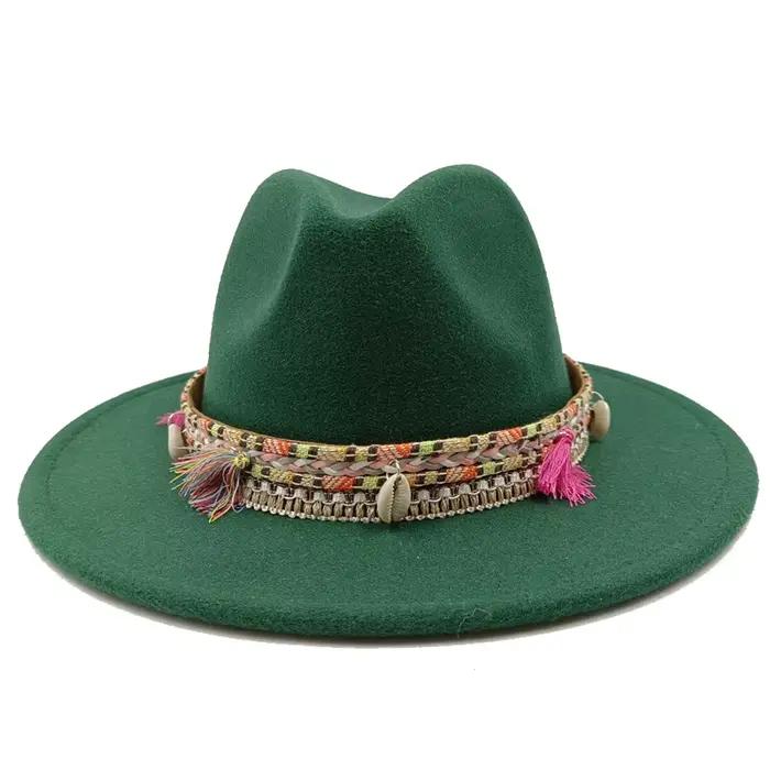 Fedora nouveau 2023 dernier chapeau monochrome dégradé mode bleu Jazz chapeau Fedora Double face cha