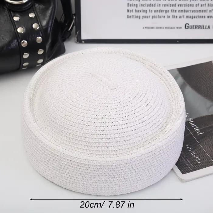 Chapeaux de paille ronds en raphia pour l'été, protection solaire, pour hommes et femmes, style rétr