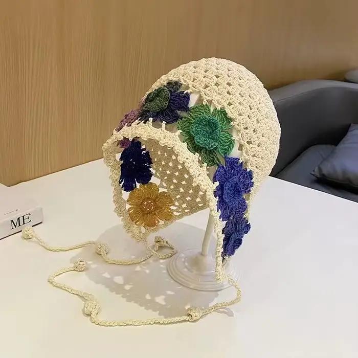 INS-Bonnets en tricot amissié au crochet faits à la main pour femmes, bonnets à capuche ethniques Se