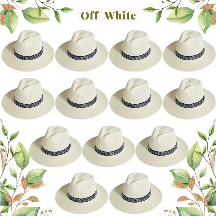 5-50 pièces Chapeaux de mariage pour invités (femmes et hommes), Chapeaux de paille, Chapeaux de fêt