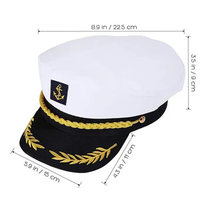 Chapeau de capitaine de yacht pour adulte, réglable, pour hommes et femmes, idéal pour les fêtes, le
