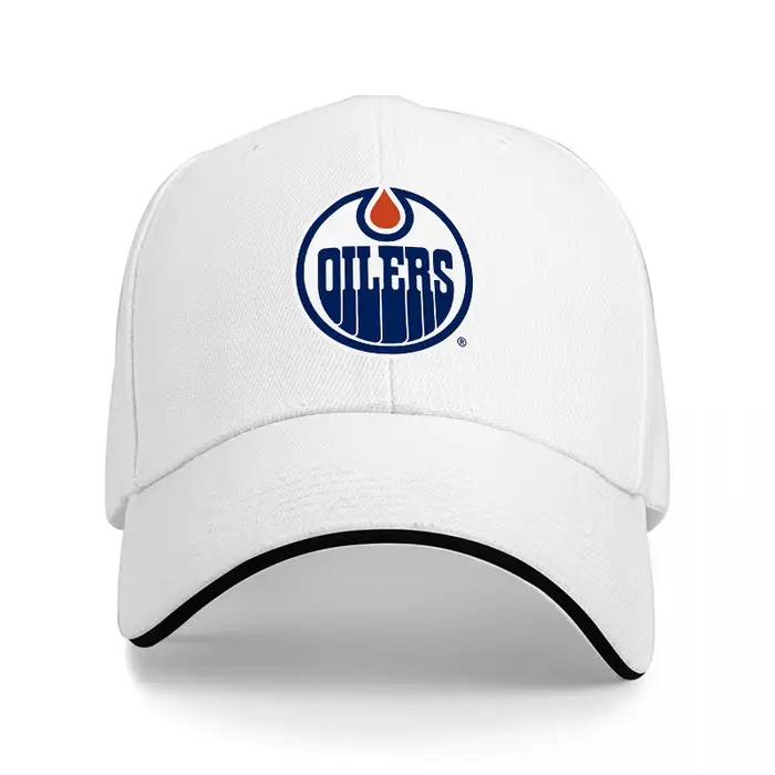 Casquette de baseball avec logo des Oilers d'Edmonton, noire, réglable, design d'équipe de la LNH, s