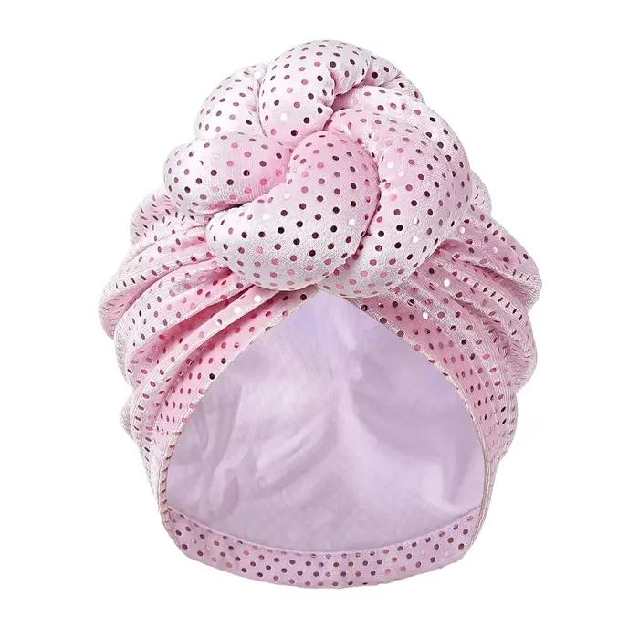 Bonnet pour femme, Turban, Foulard, Chapeau croisé, plissé, exquis, décontracté, confortable, tendan