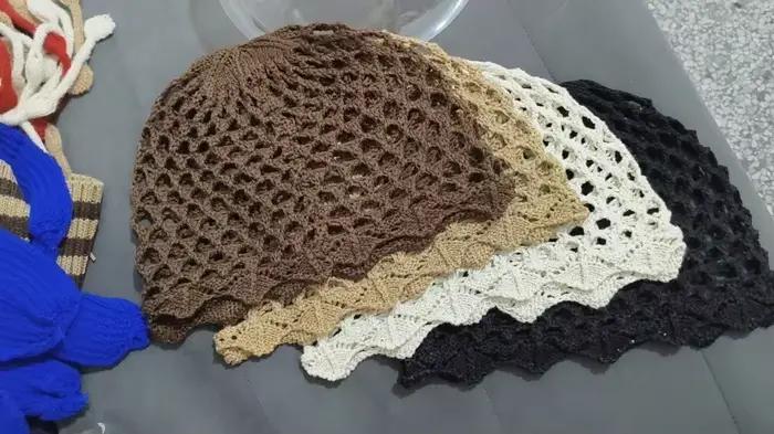 Chapeau tricoté en fil de coton pour femmes, Design coréen, grande taille, à la mode, pour prise de 