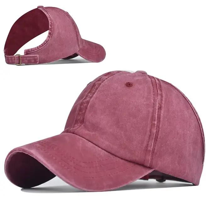 Casquette queue de cheval dos nu pour femmes, cheveux naturels Afro, chignon en désordre, casquette 