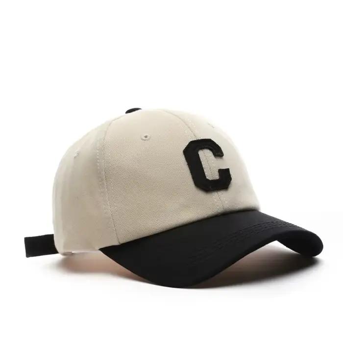Casquette de baseball pour hommes et femmes, chapeau Snapback décontracté, chapeau Patch lettre C, p