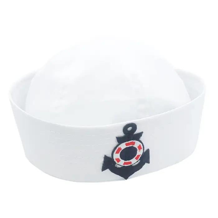 Chapeau de Marin Blanc pour Homme et Femme, Costume de Capitaine, Casquettes Nautique, Décor pour ix