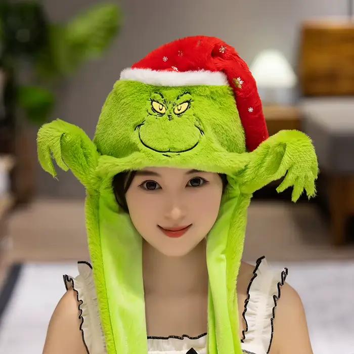 Chapeau de série de Noël pour enfants, monstre vert, père Noël, Milu, cerf, dessin animé, Kawaii, mi