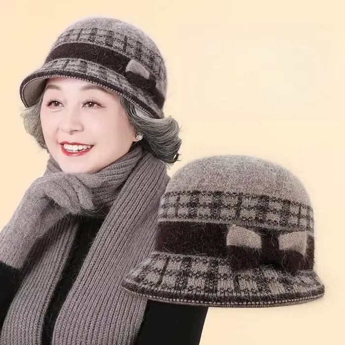 Casquette seau à nœud en forme de dôme pour femme, béret chaud et coupe-vent, à la mode, élégant, po