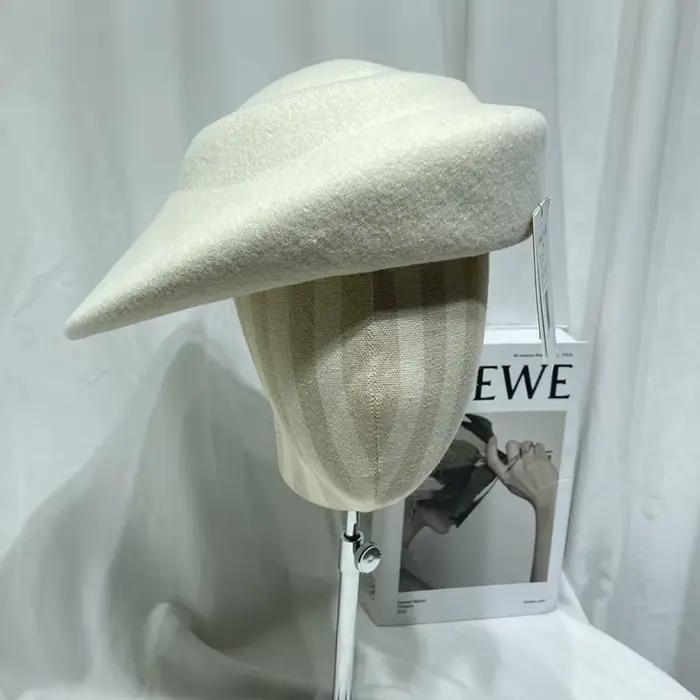 Béret en feutre de laine pour femmes, chapeaux de créateurs de luxe, pièces de sauna de base, chapea