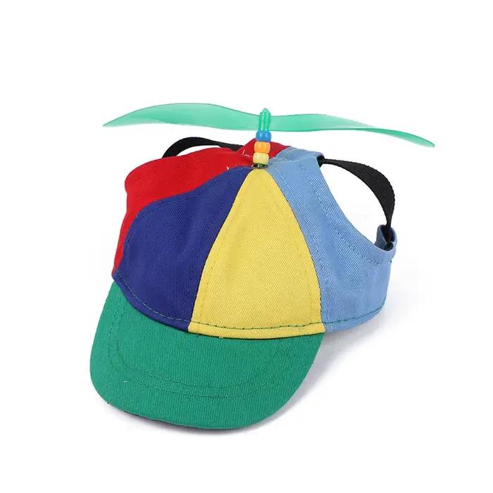 Chapeau à hélices coloré pour animaux de compagnie, détachable, adorable, anti-UV, respirant, de rem