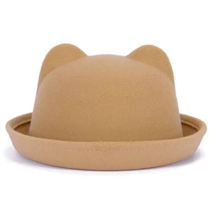 Nouveau Cadeau de noël femmes filles oreilles de chat chapeau formel hiver mignon Parent-enfant chap