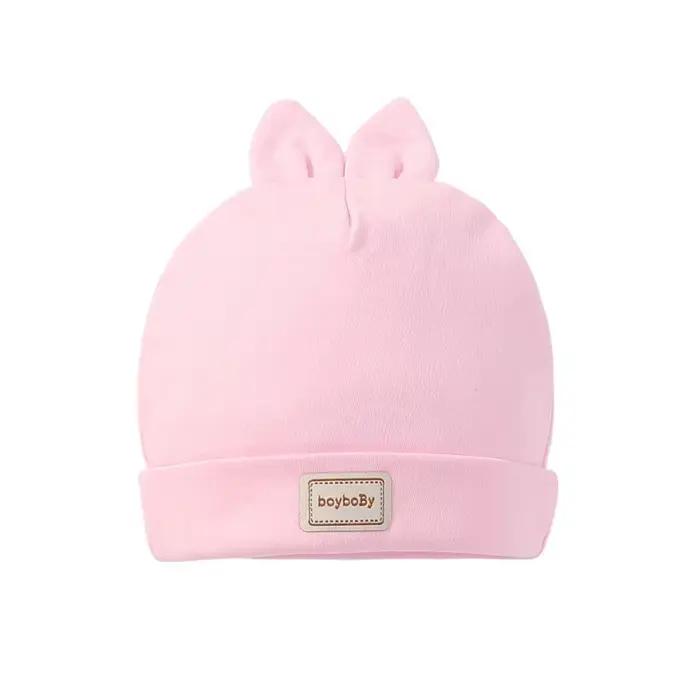 Chapeau de bébé pour nouveau-né, casquette de couleur unie, chapeaux de lapin pour enfants, en coton