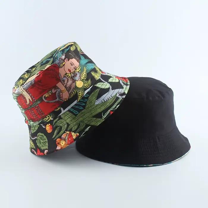 Chapeau Panama imprimé pour hommes et femmes, seau réversible, de pêcheur, décontracté, Hip Hop, vis