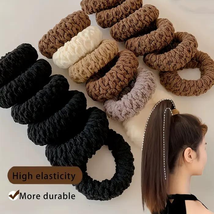 10 pièces d'attaches de cheveux larges et épaisses améliorées, à la mode pour queues de cheval et ch