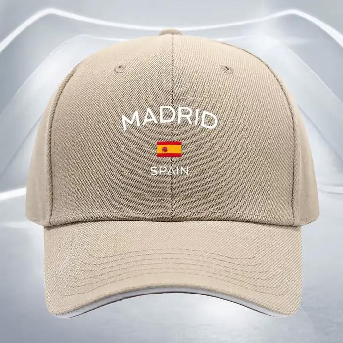 Casquette de baseball avec drapeau de Madrid, Espagne, réglable, en polyester, décontractée, pour l'