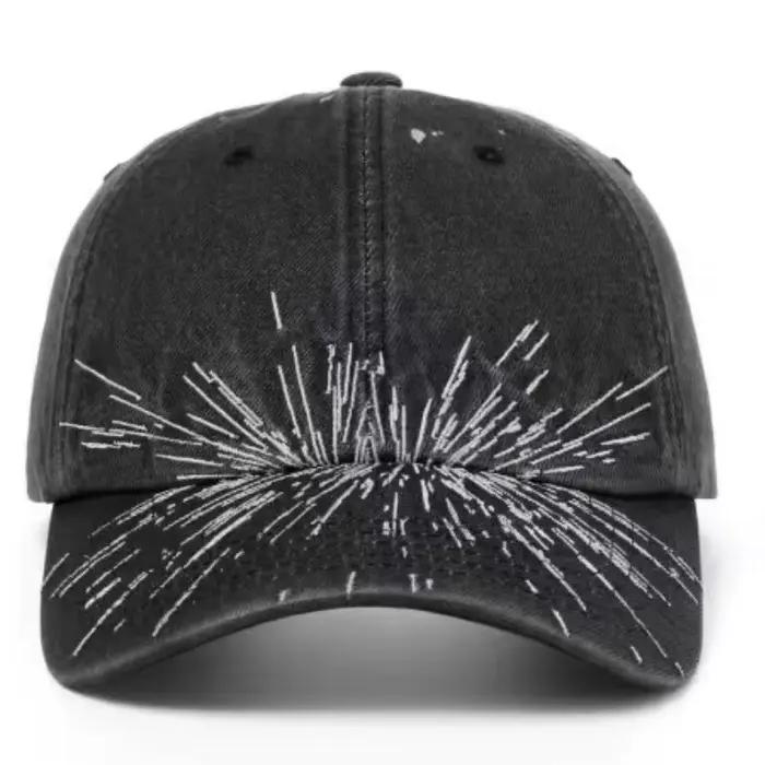 Casquette de baseball en coton délavé, 2 styles, avec imprimé effet vieilli, casquette en jean soupl