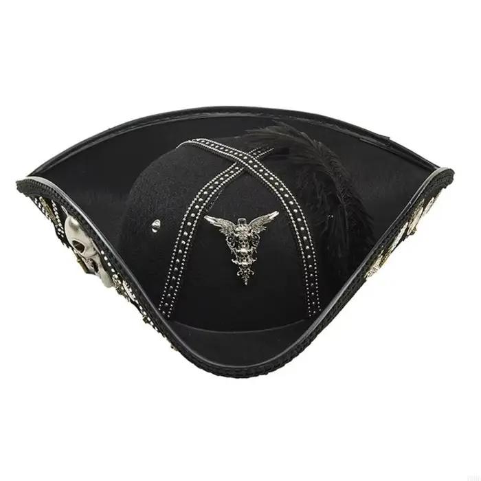 Chapeau Pirate classique avec garniture, chapeau Pirate pour adulte, parfait pour le déguisement d'h