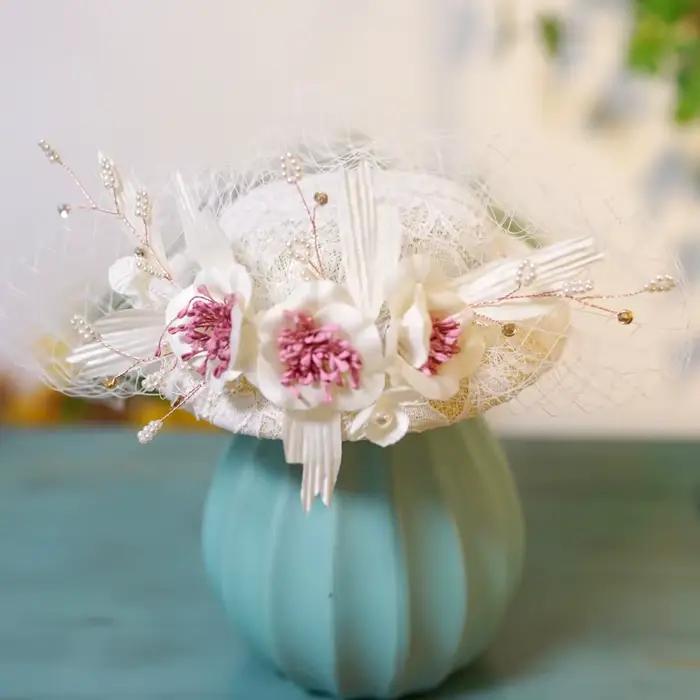 Chapeau fascinateur à fleurs féeriques de Style français, couvre-chef pour femmes, mignon chapeau Lo