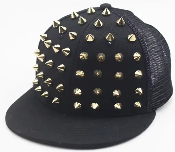 Hommes et femmes Rivet chapeau plat Punk Rock Hip Hop goujon casquettes de Baseball Y2K casquette sn