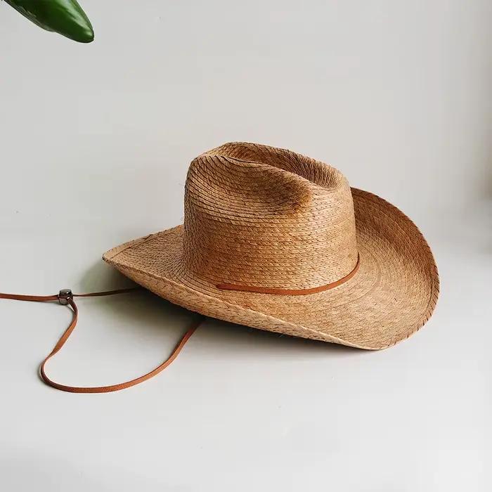 Chapeau de soleil Fedora classique en paille pour hommes et femmes, chapeau en paille de palmier nat