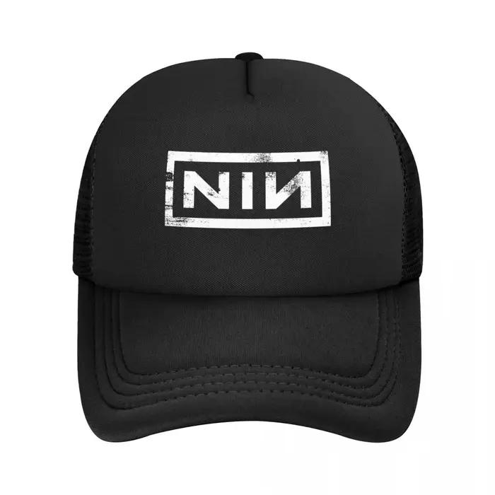 NIN-Casquettes de baseball en maille pour adultes, chapeaux Snapback réglables, chapeau de camionneu