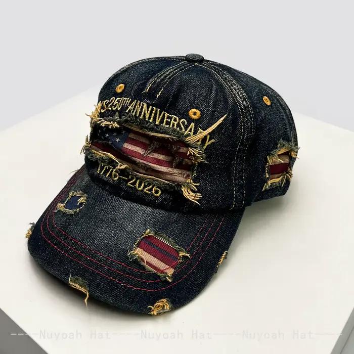 Nouvelles casquettes de baseball unisexe avec drapeau américain brodé, lettres, protection solaire, 